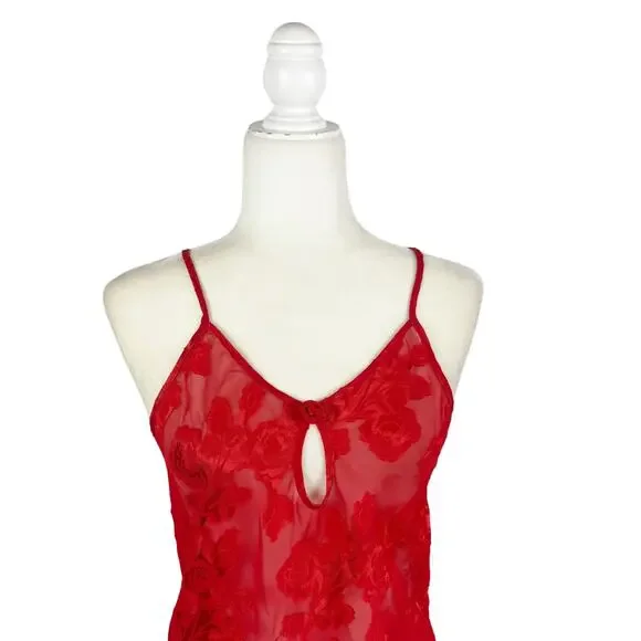 Vintage Anne Stuart Lace Nightie Large Red - Picture 4 of 11